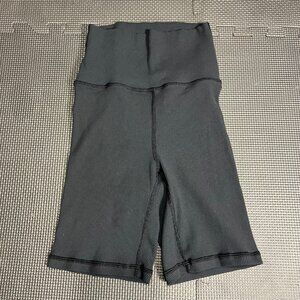 Offline By Aerie Black Ribbed High-Waisted Biker Shorts S/P Comfortable Lounge O